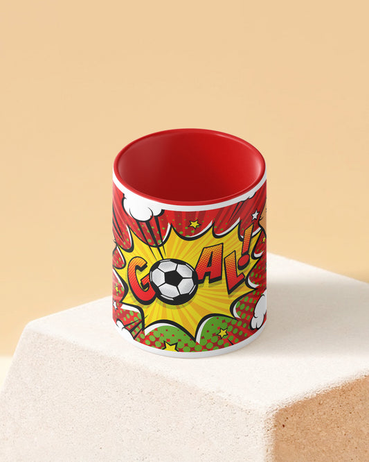 Goal Cheer Duotone Red White Printed Coffee Mug