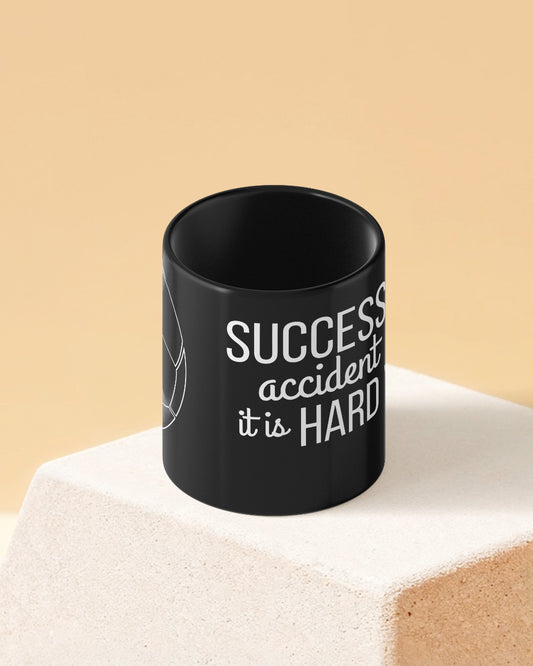 Success is No Accident Full Black Printed Coffee Mug
