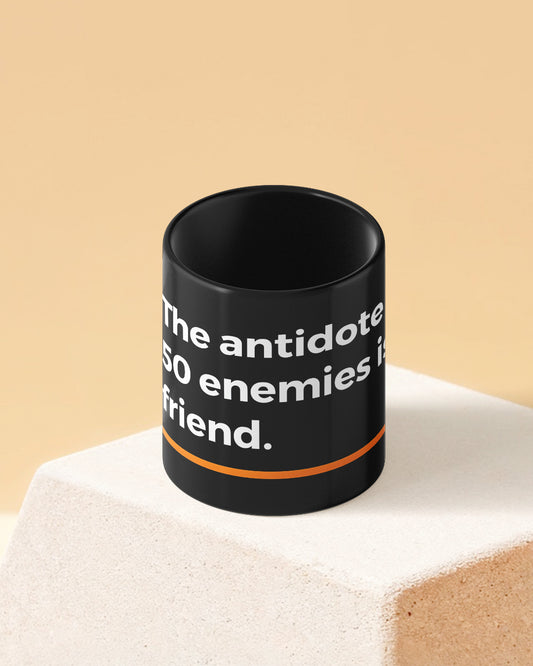 One Friend Antidote Full Black Printed Coffee Mug