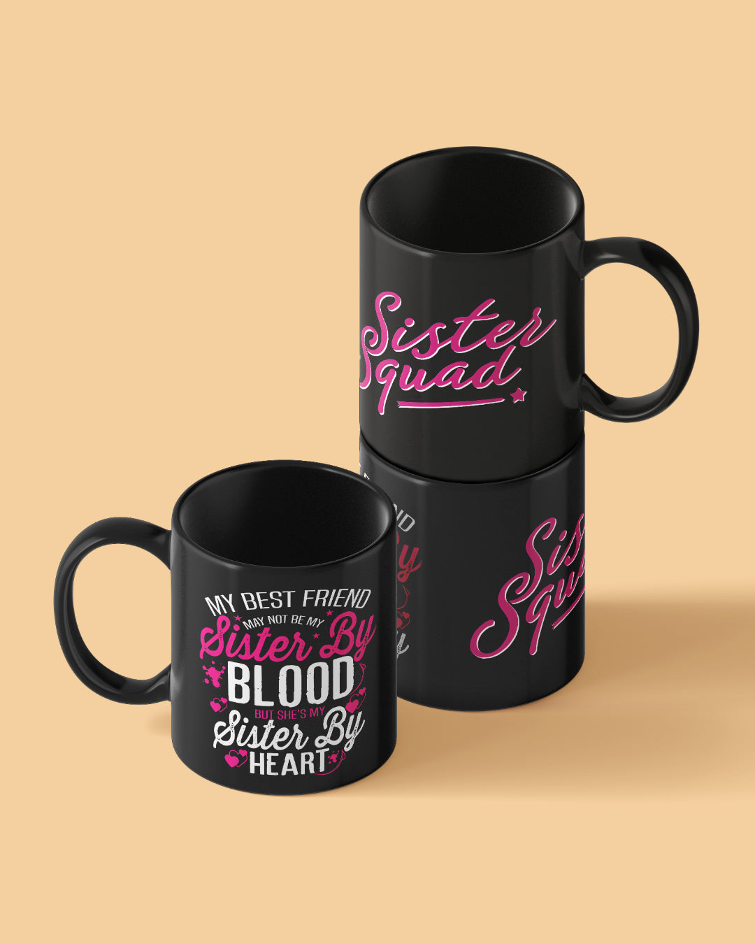 Sister Squad Full Black Printed Coffee Mug - Special Offer