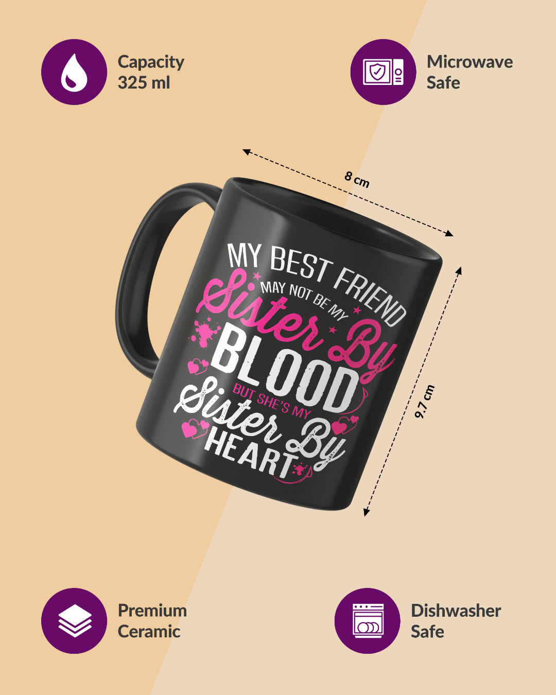 Sister Squad Full Black Printed Coffee Mug - Special Offer