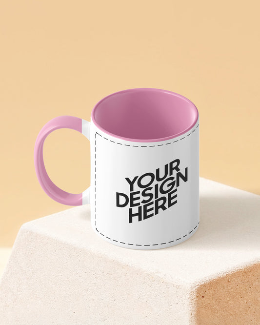 Customized Coffee Mug - Duotone Pink & White