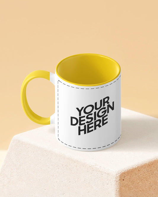 Customized Coffee Mug - Duotone Yellow & White
