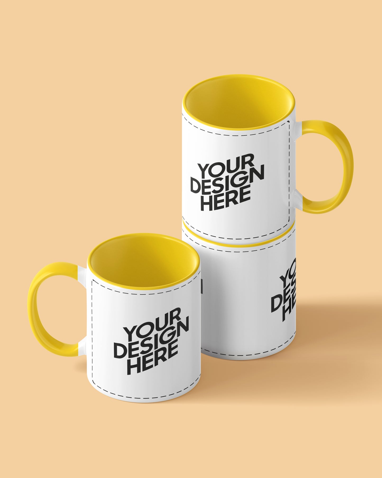 Customized Coffee Mug - Duotone Yellow & White