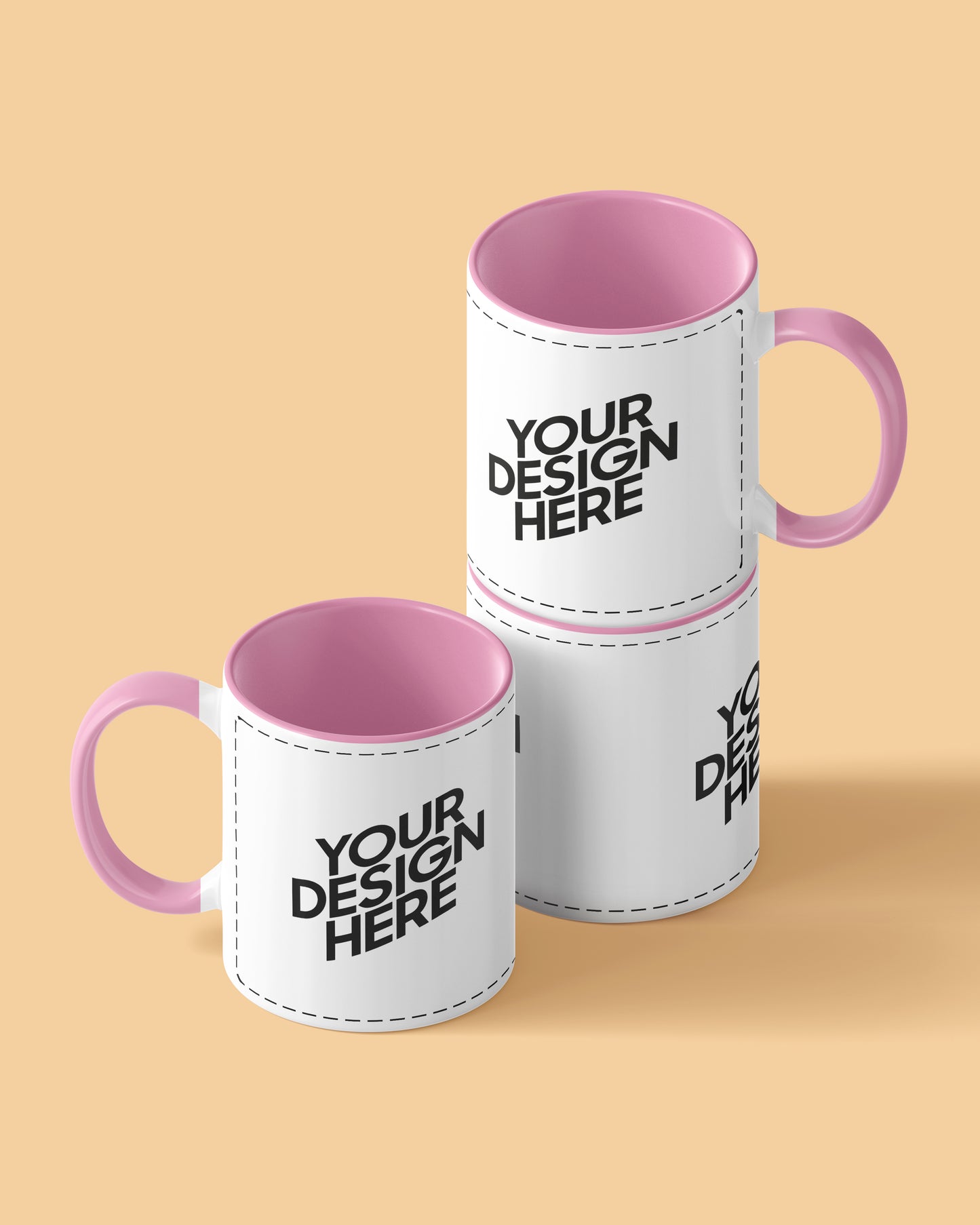 Customized Coffee Mug - Duotone Pink & White