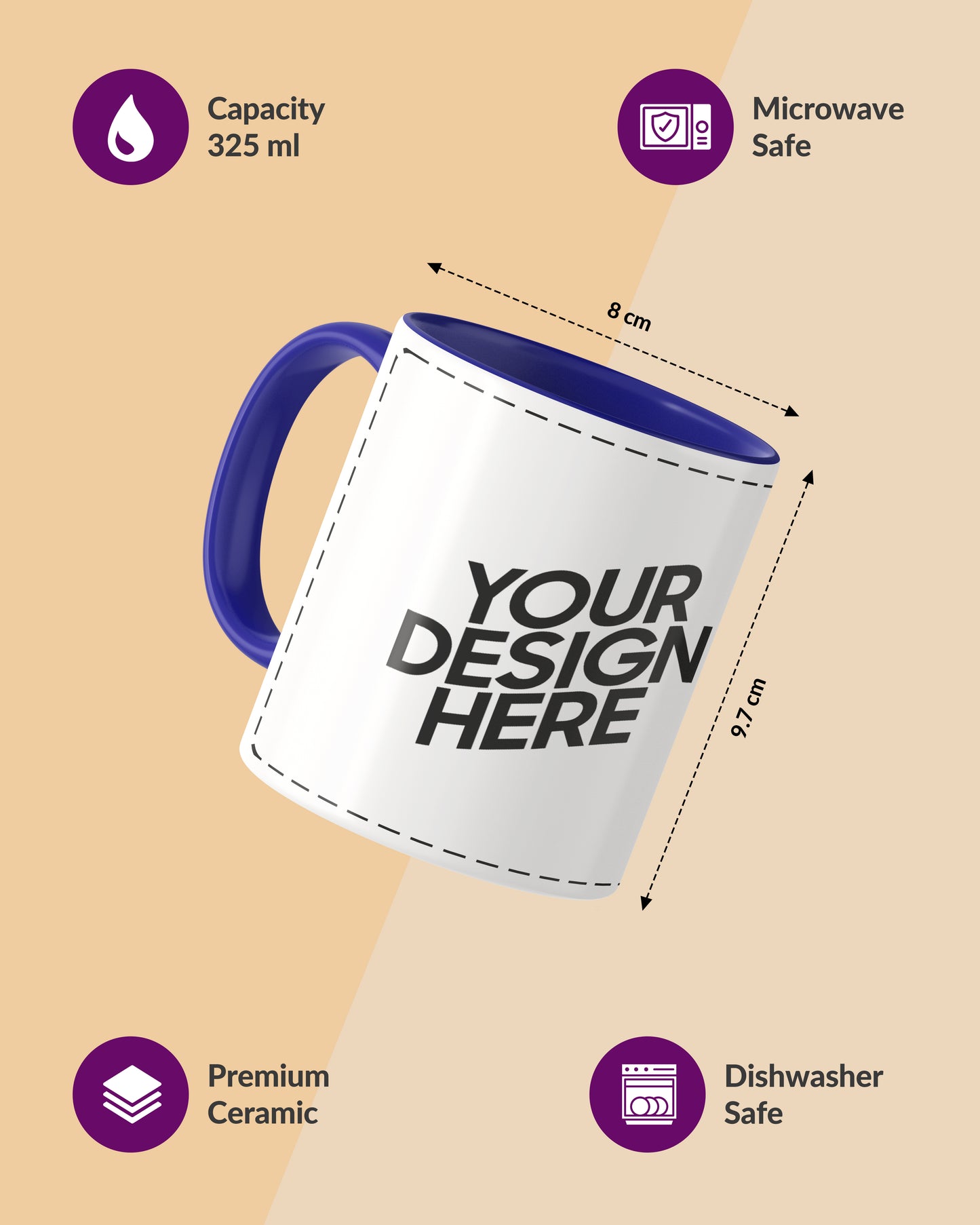 Customized Coffee Mug - Duotone Blue & White