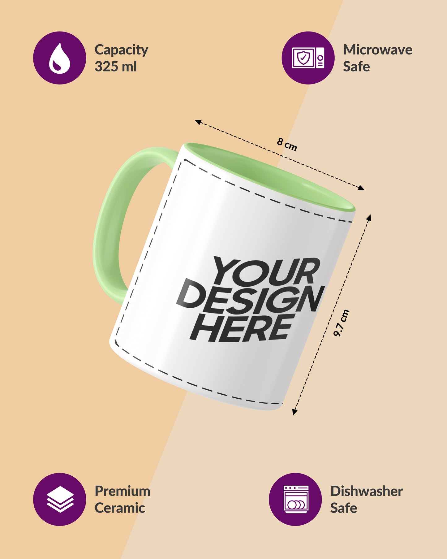 Customized Coffee Mug - Duotone Green & White