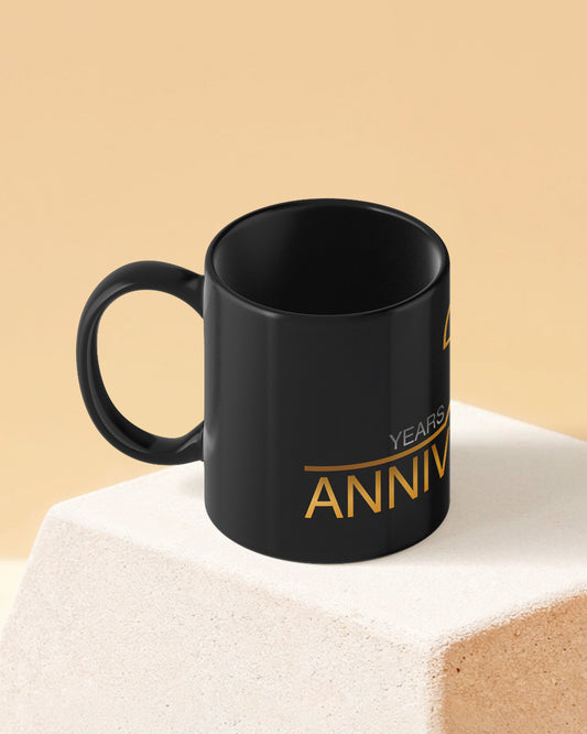 25th Anniversary Full Black Printed Coffee Mug
