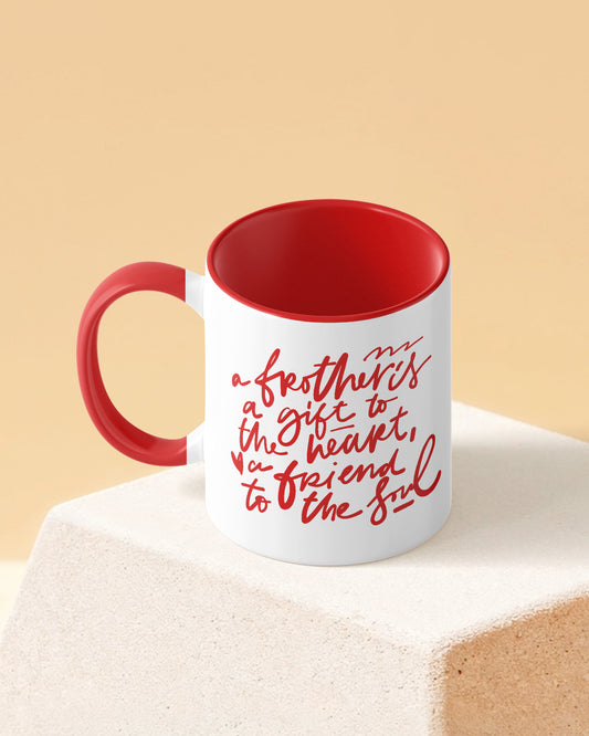 Brother - Gift to Heart Duotone Red White Printed Coffee Mug