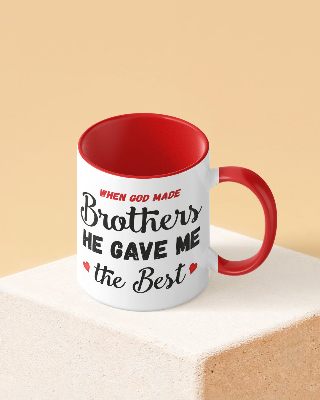 No Buddy Like Brother Duotone Red White Printed Coffee Mug