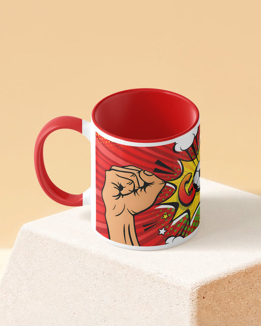 Goal Cheer Duotone Red White Printed Coffee Mug