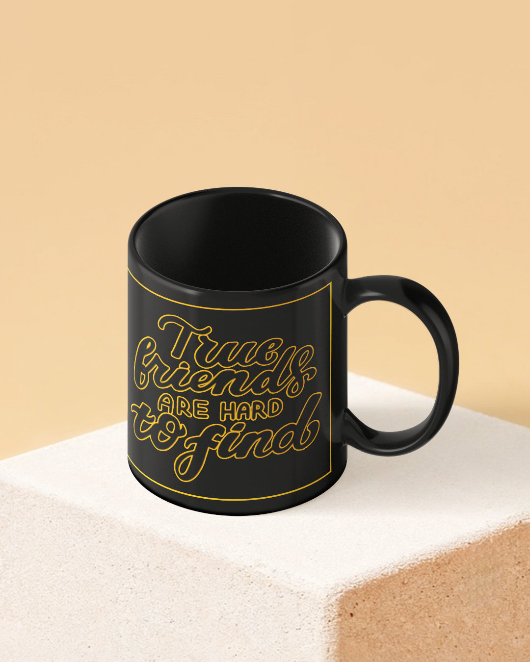 Friends are the Family Full Black Printed Coffee Mug