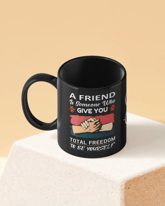 Life not beautiful without Friends Full Black Printed Coffee Mug