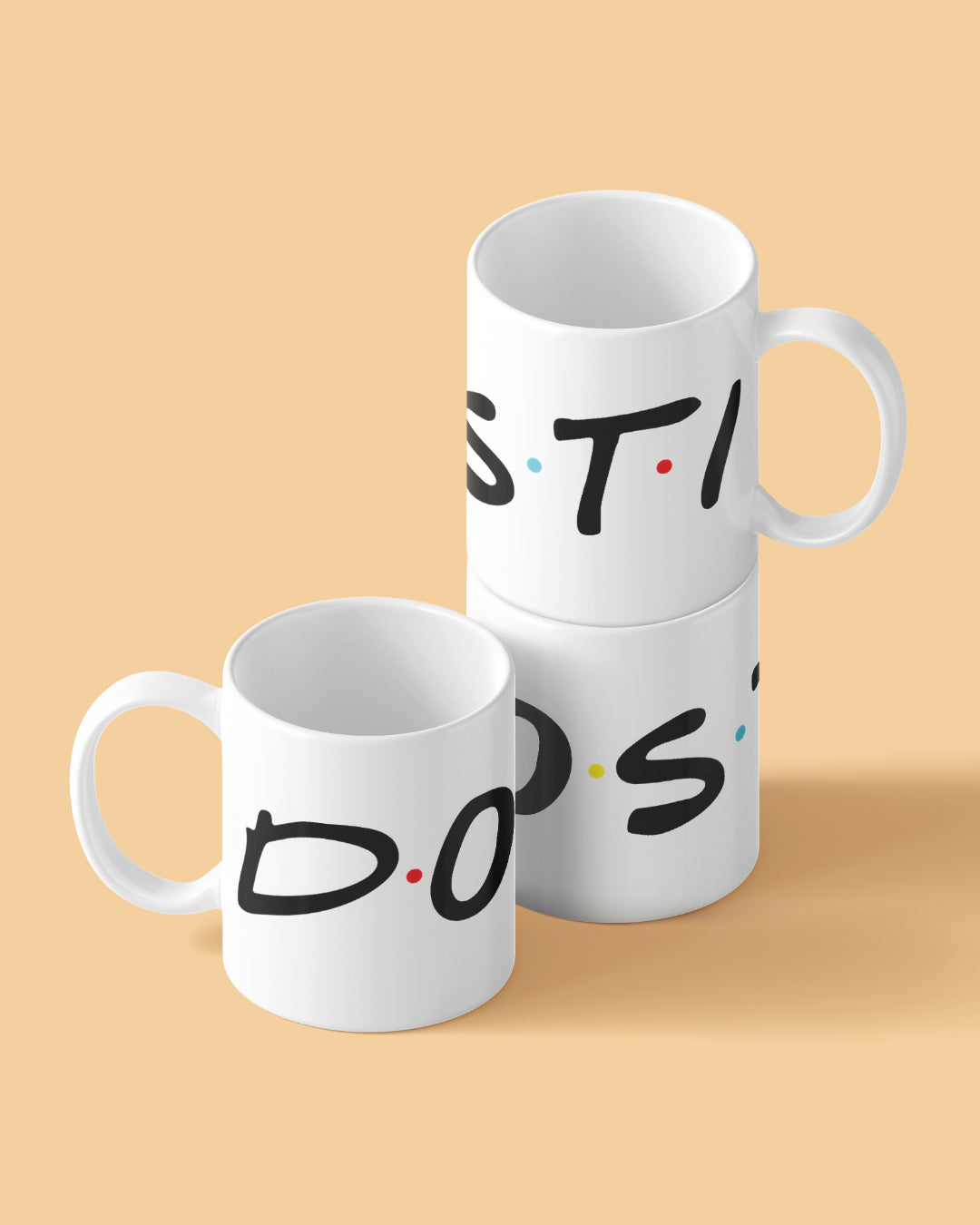 D.O.S.T.I. Full White Printed Coffee Mug