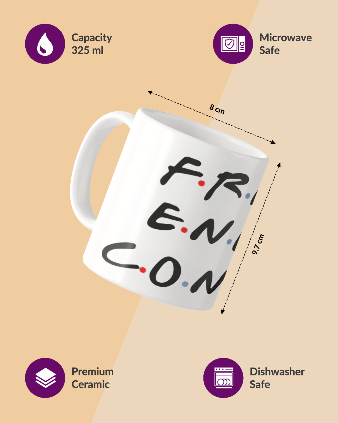 Friends -  Enemies - Contacts Full White Printed Coffee Mug