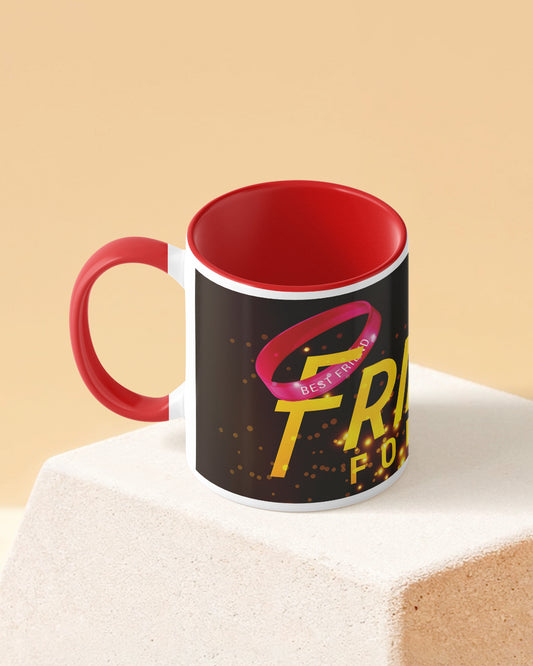 Friends Forever Duotone Red White Printed Coffee Mug