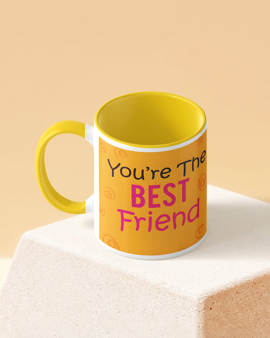 You're the Best Friend Duotone Yellow White Printed Coffee Mug
