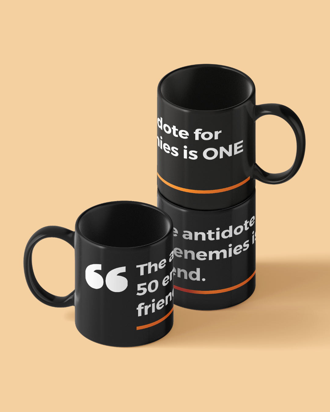 One Friend Antidote Full Black Printed Coffee Mug