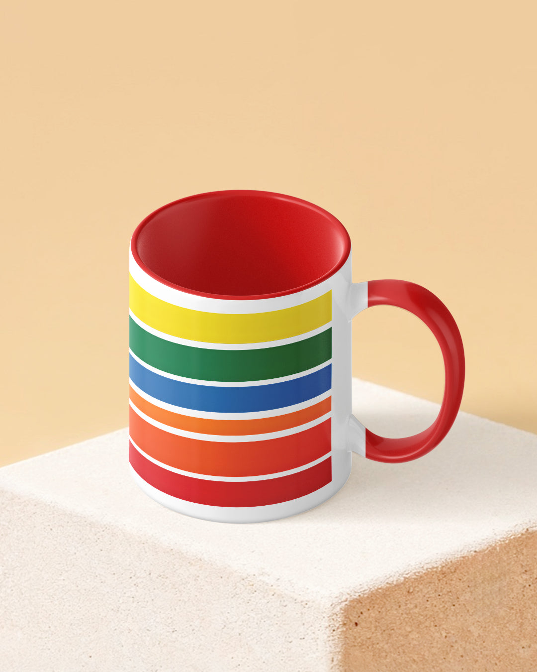 Friend Rainbow Duotone Red White Printed Coffee Mug