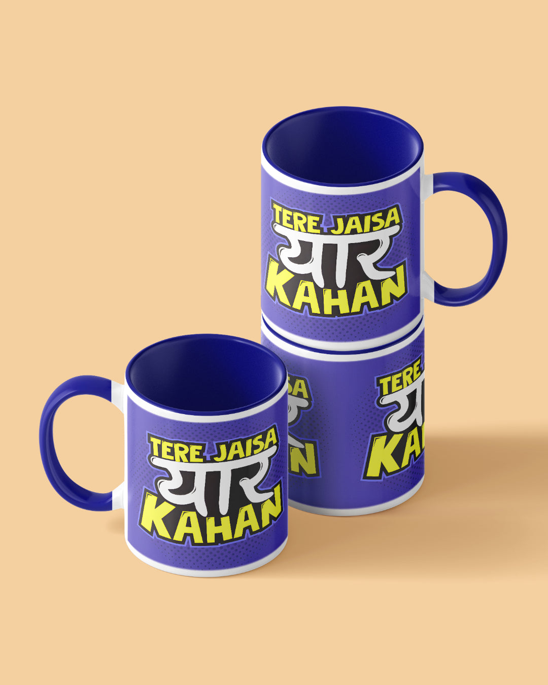 Tere Jaisa Yaar Kahan Duotone Blue White Printed Coffee Mug