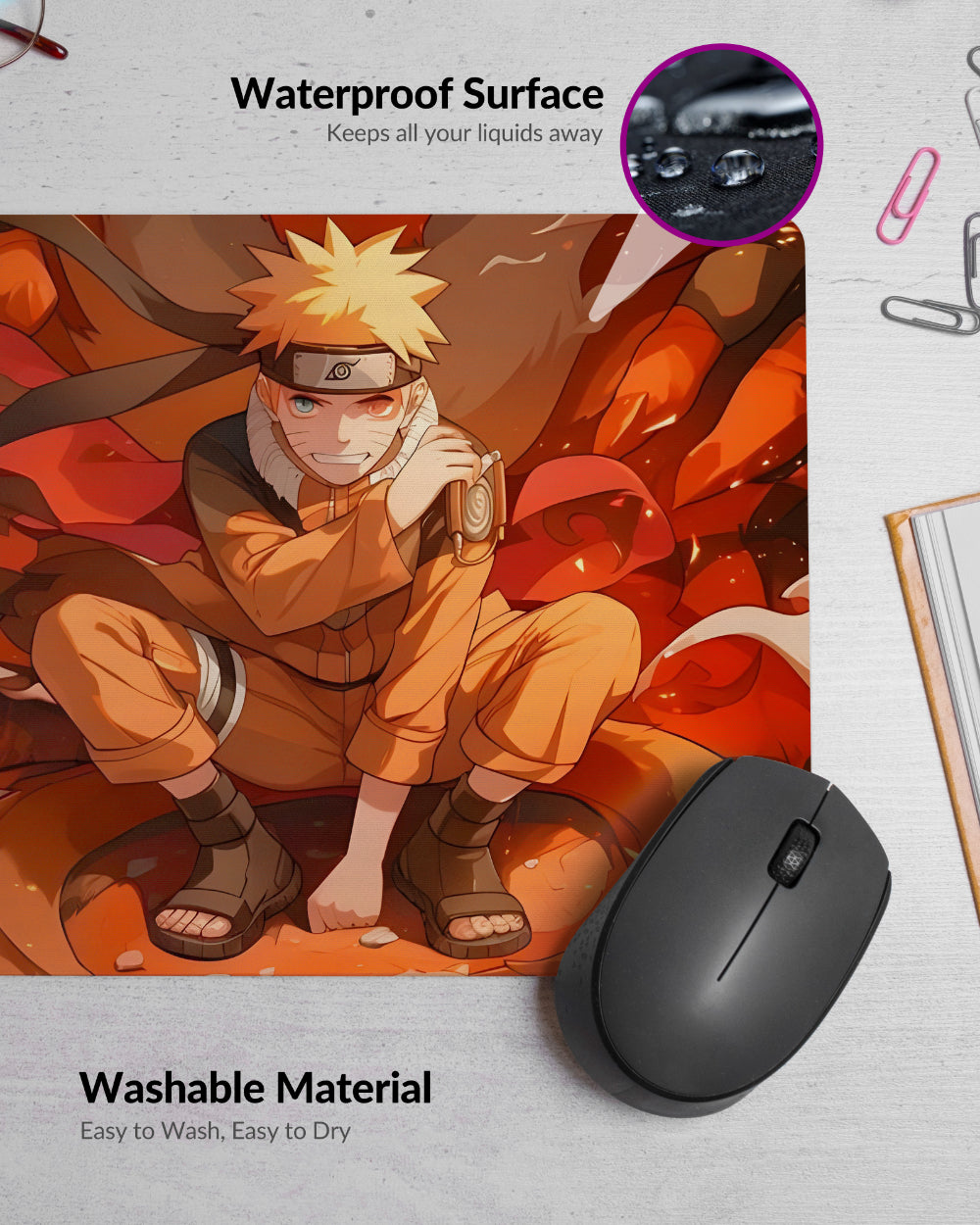 Naruto Fire Premium Printed Mouse Pad
