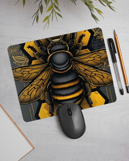 Gold Honeybee Premium Printed Mouse Pad