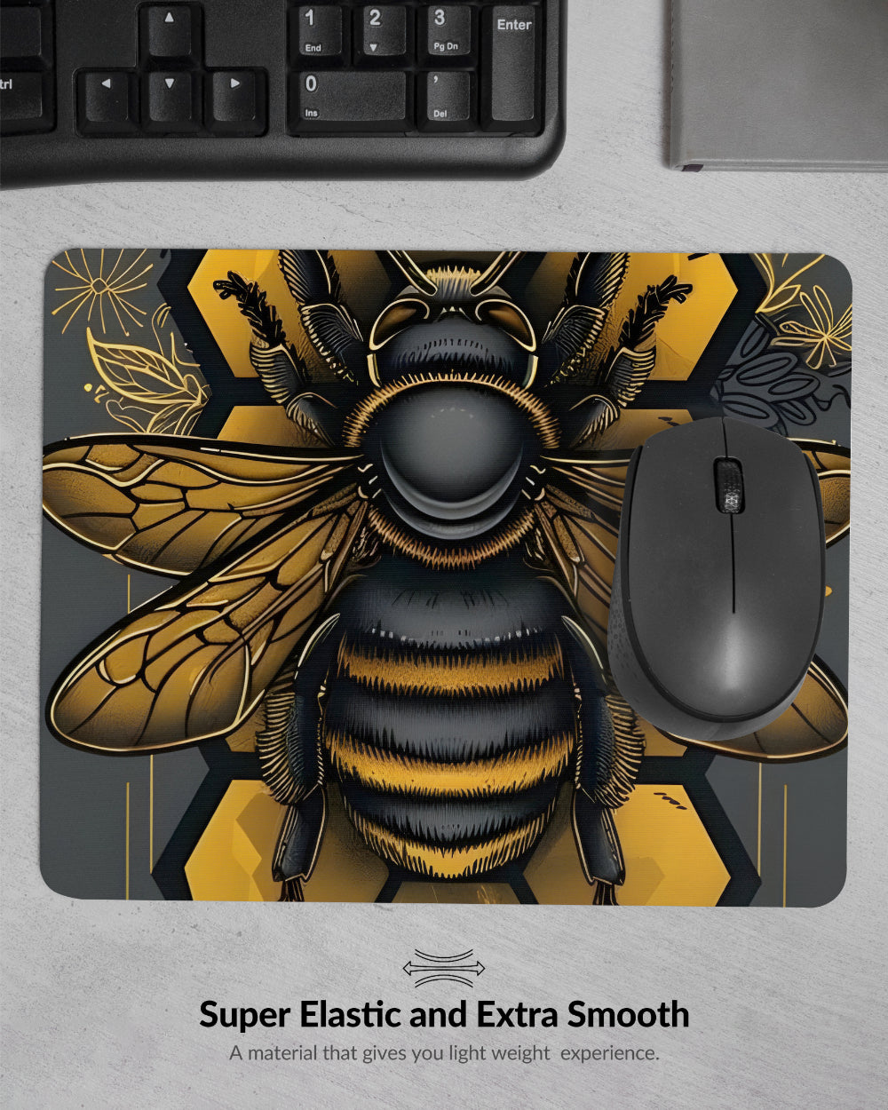 Gold Honeybee Premium Printed Mouse Pad