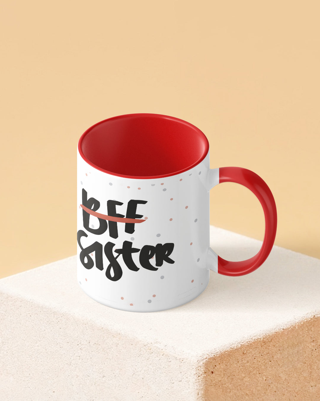 BFF Sister Duotone Red White Printed Coffee Mug