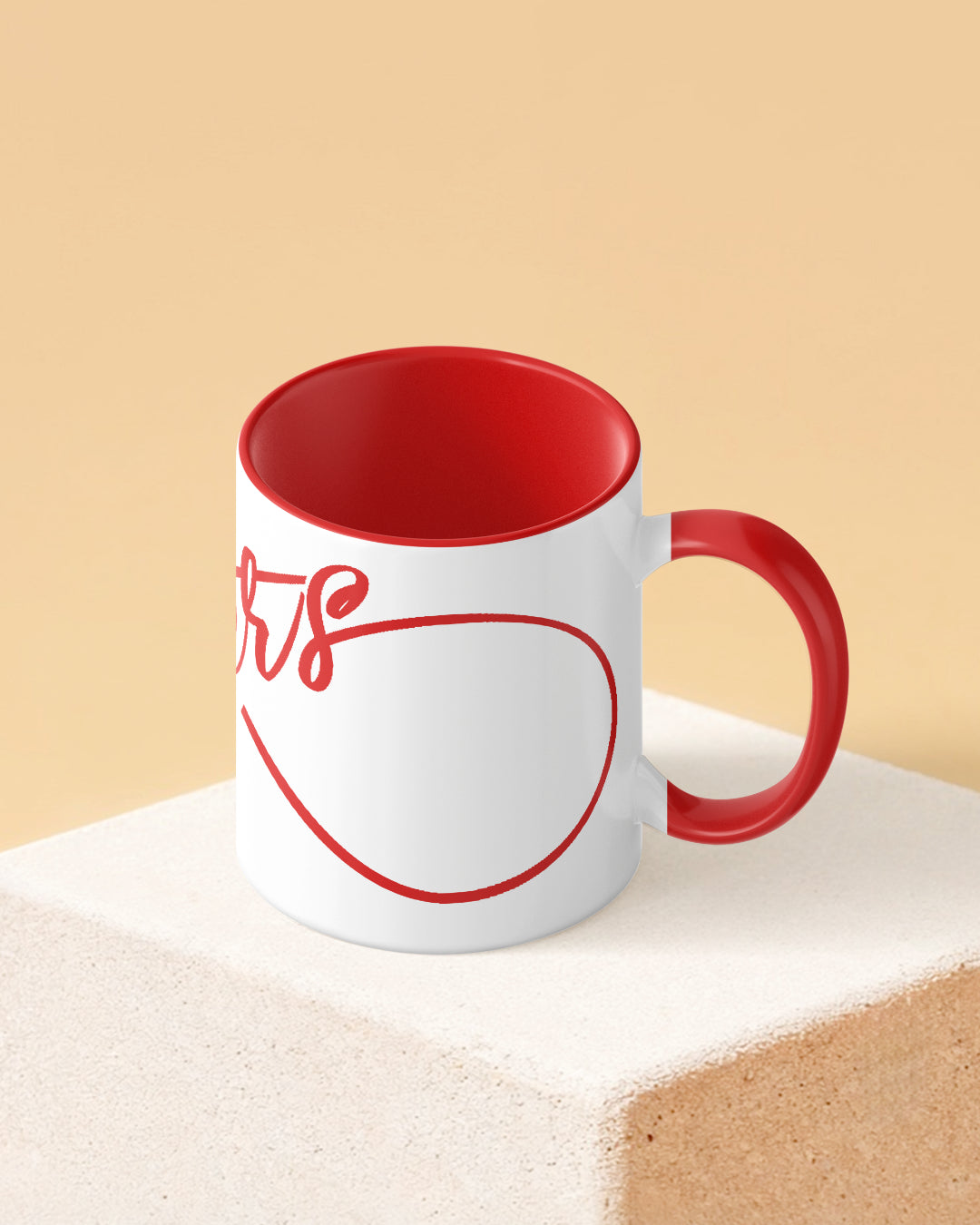 Sisters for Infinity Duotone Red White Printed Coffee Mug