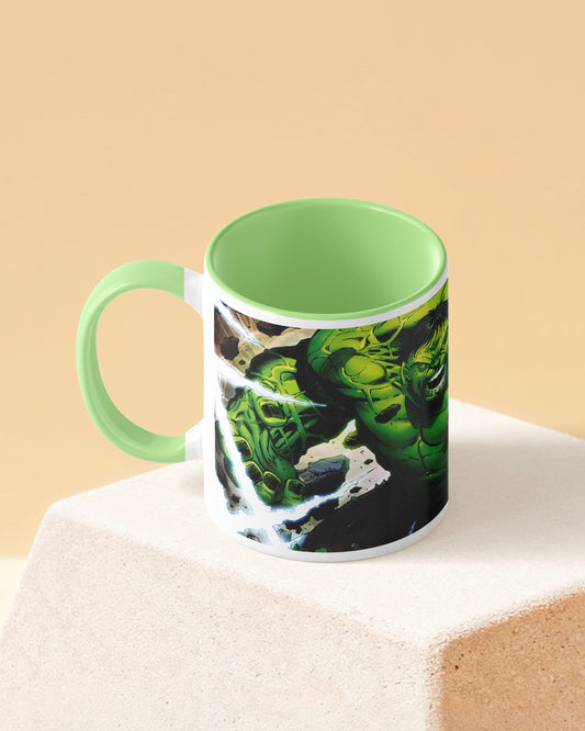 Fiery Hulk Duotone Green White Printed Coffee Mug