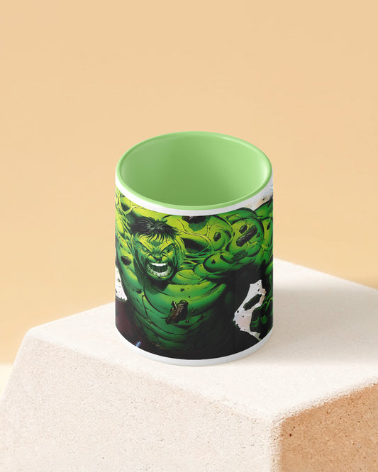 Fiery Hulk Duotone Green White Printed Coffee Mug