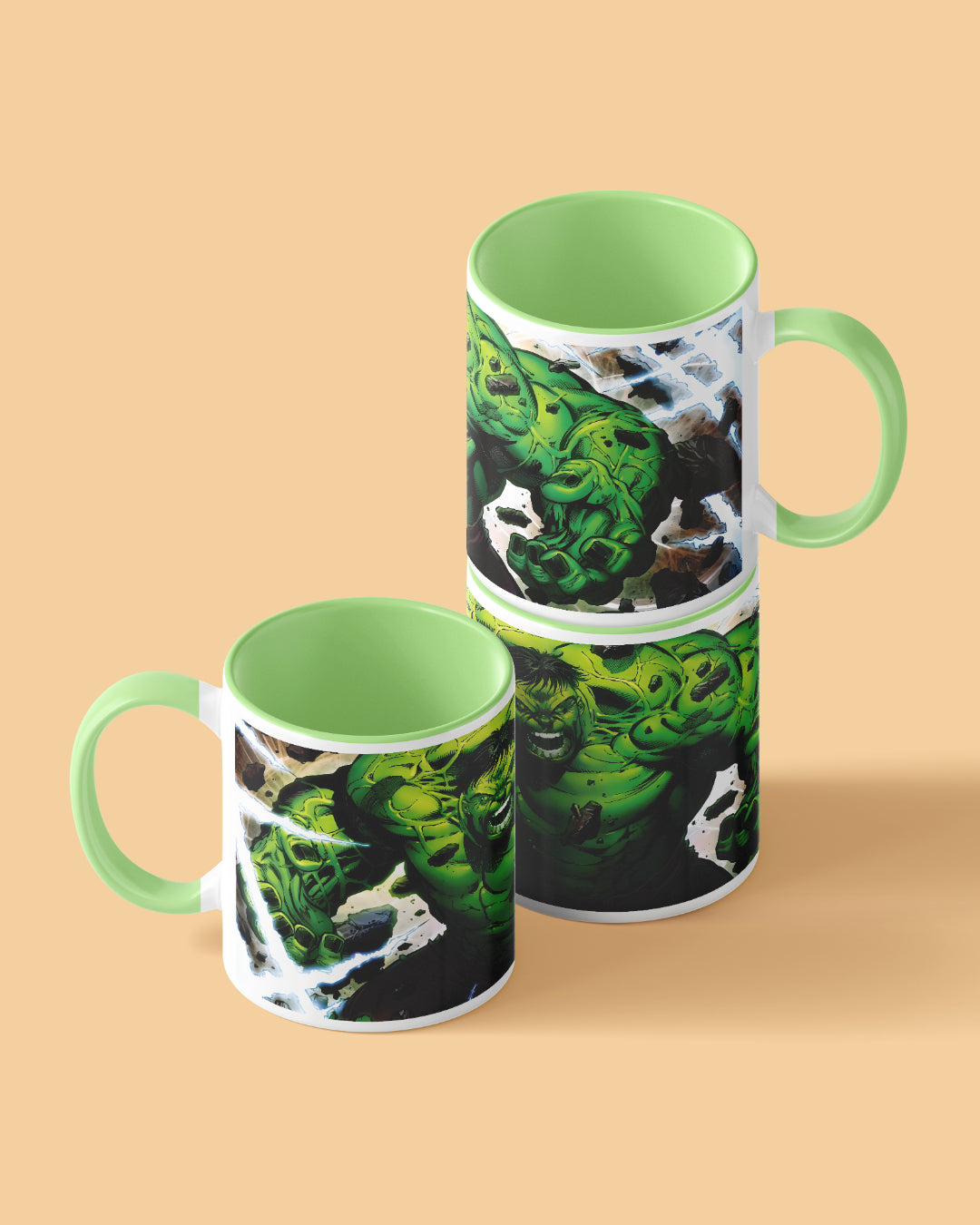 Fiery Hulk Duotone Green White Printed Coffee Mug