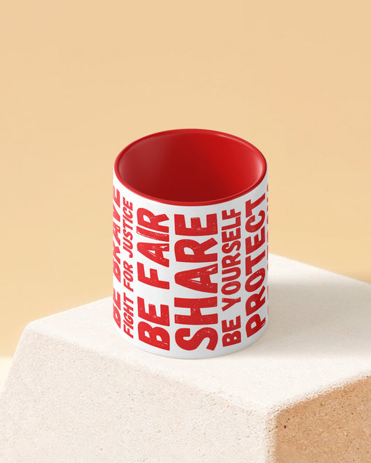 Superhero Rules Typo Duotone Red White Printed Coffee Mug