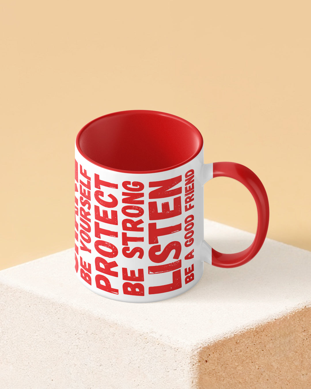 Superhero Rules Typo Duotone Red White Printed Coffee Mug