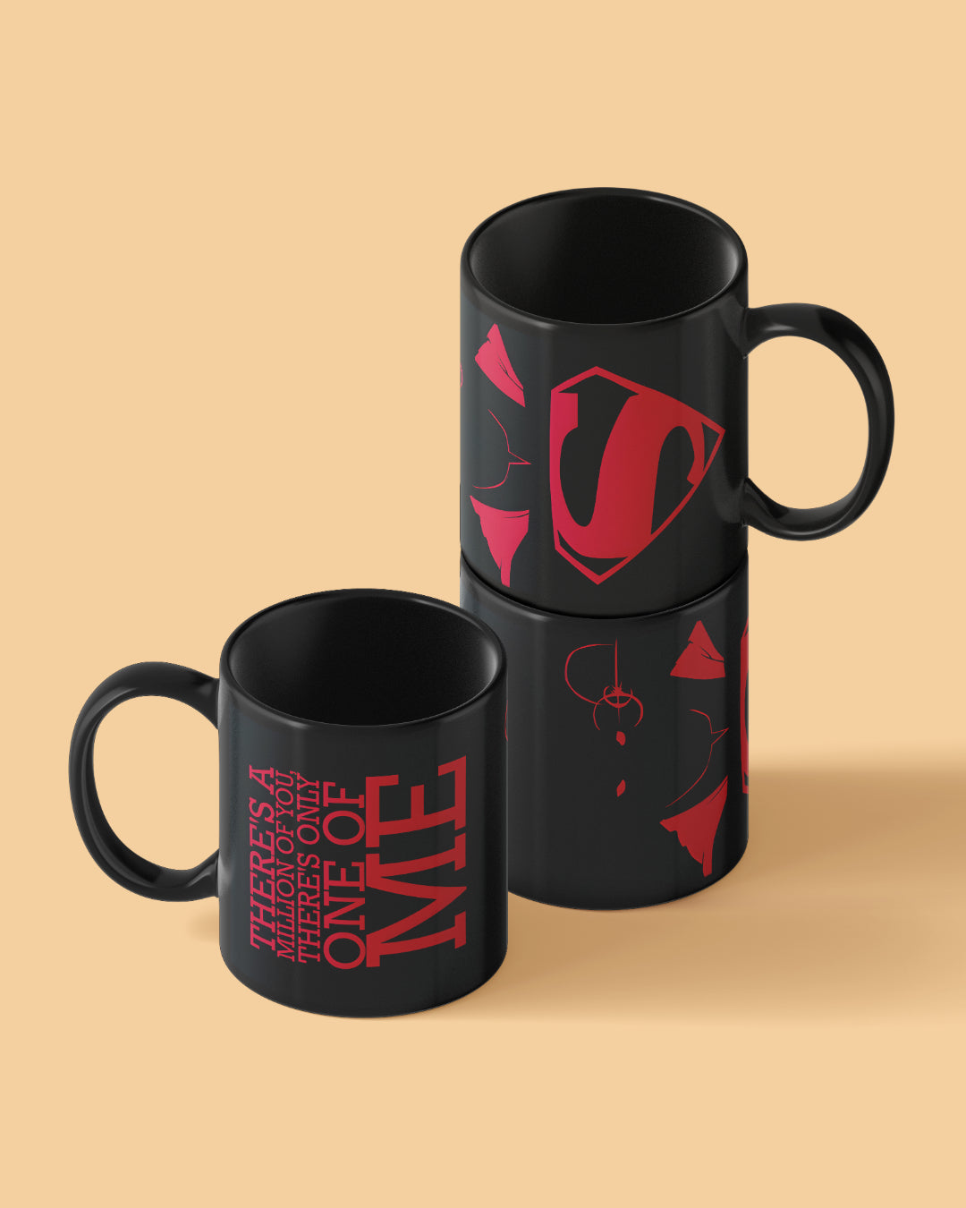 Superman Dark Note Full Black Printed Coffee Mug