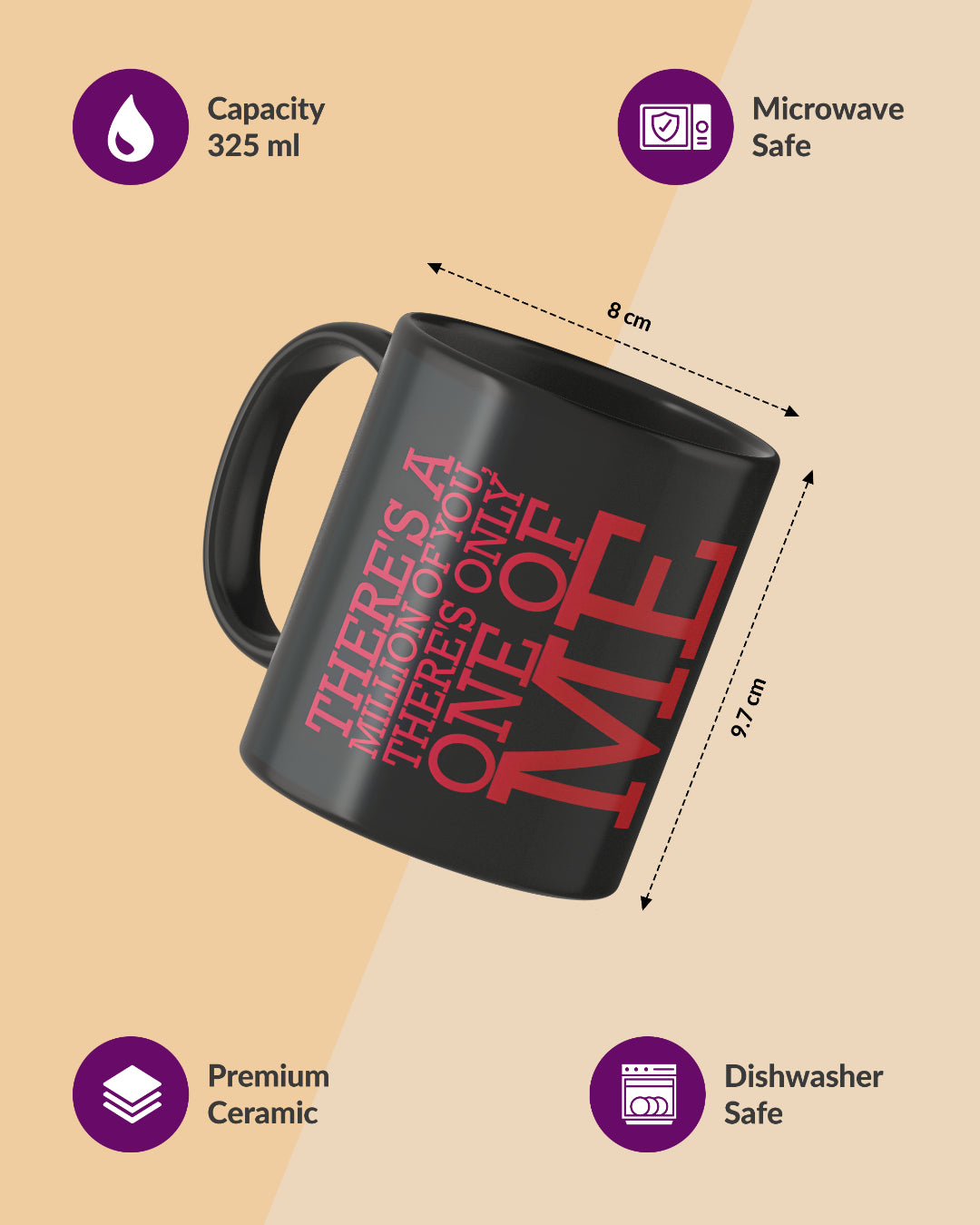 Superman Dark Note Full Black Printed Coffee Mug