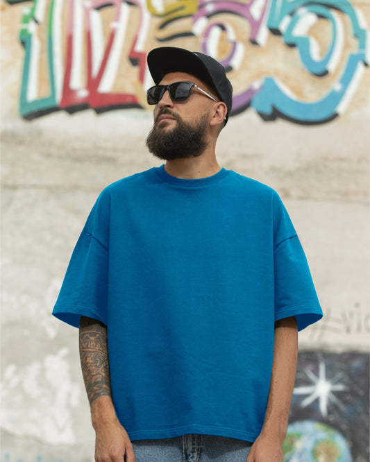 Crystal Teal Premium Solid - Oversized Tee | Cool, Fresh & Bold Minimalism